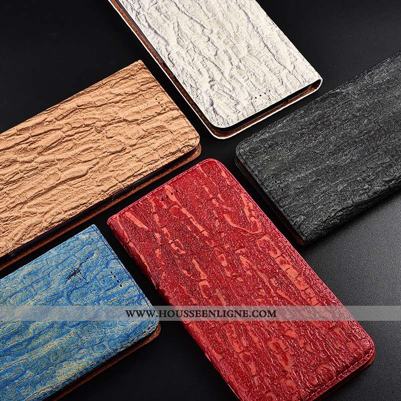 Étui Samsung Galaxy A40 Délavé En Daim Cuir Véritable Fluide Doux Silicone Protection Étoile Rouge