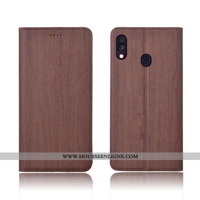 Étui Samsung Galaxy A40 Fluide Doux Silicone Étoile Marron Protection Tout Compris Cuir