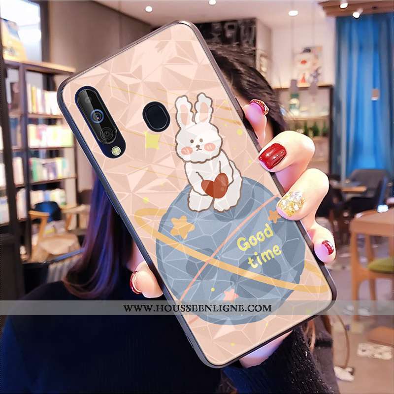 Étui Samsung Galaxy A40s Charmant Modèle Fleurie Coque Jaune Losange Téléphone Portable Incassable