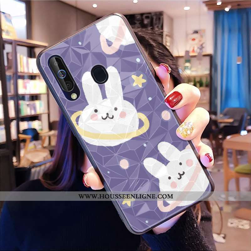 Étui Samsung Galaxy A40s Charmant Modèle Fleurie Coque Jaune Losange Téléphone Portable Incassable