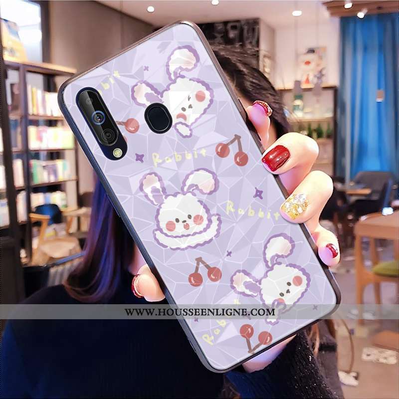 Étui Samsung Galaxy A40s Charmant Modèle Fleurie Coque Jaune Losange Téléphone Portable Incassable