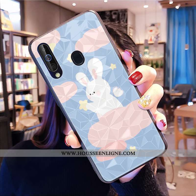 Étui Samsung Galaxy A40s Charmant Modèle Fleurie Coque Jaune Losange Téléphone Portable Incassable