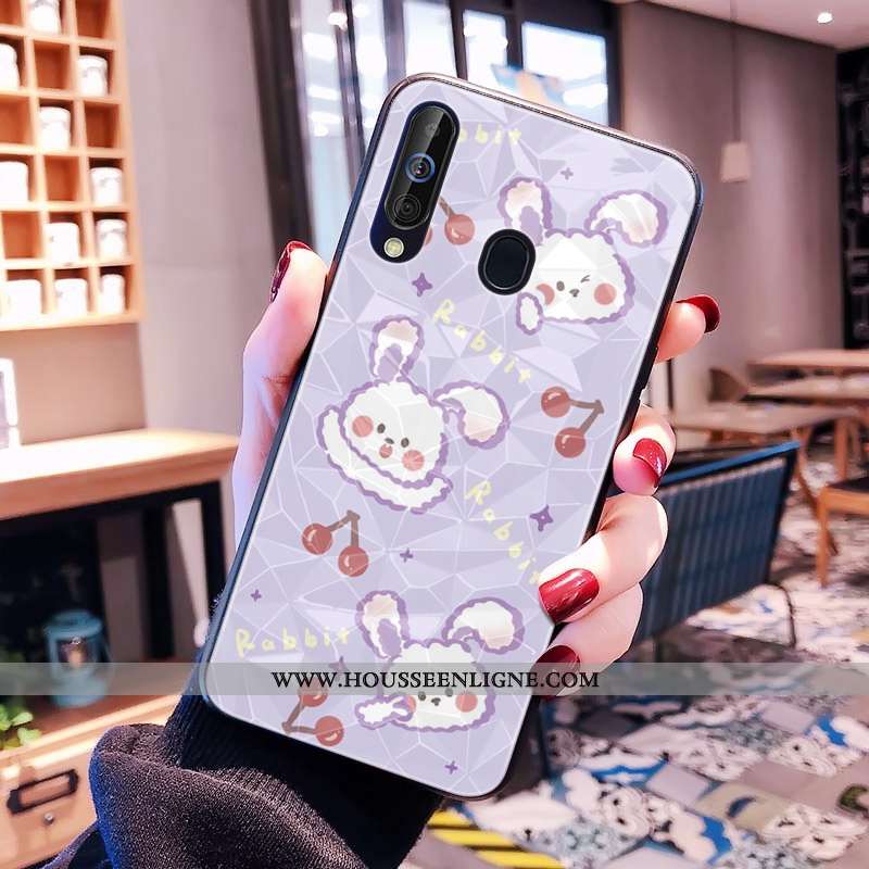 Étui Samsung Galaxy A40s Charmant Modèle Fleurie Coque Jaune Losange Téléphone Portable Incassable