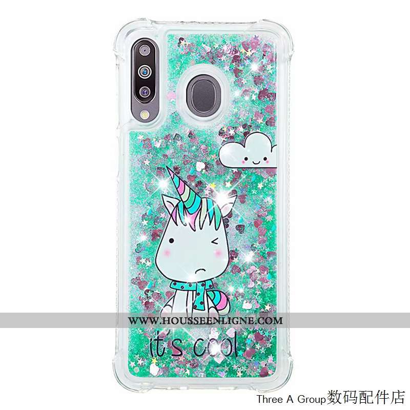 Étui Samsung Galaxy A40s Personnalité Créatif Téléphone Portable Incassable Silicone Vert Étoile Ver