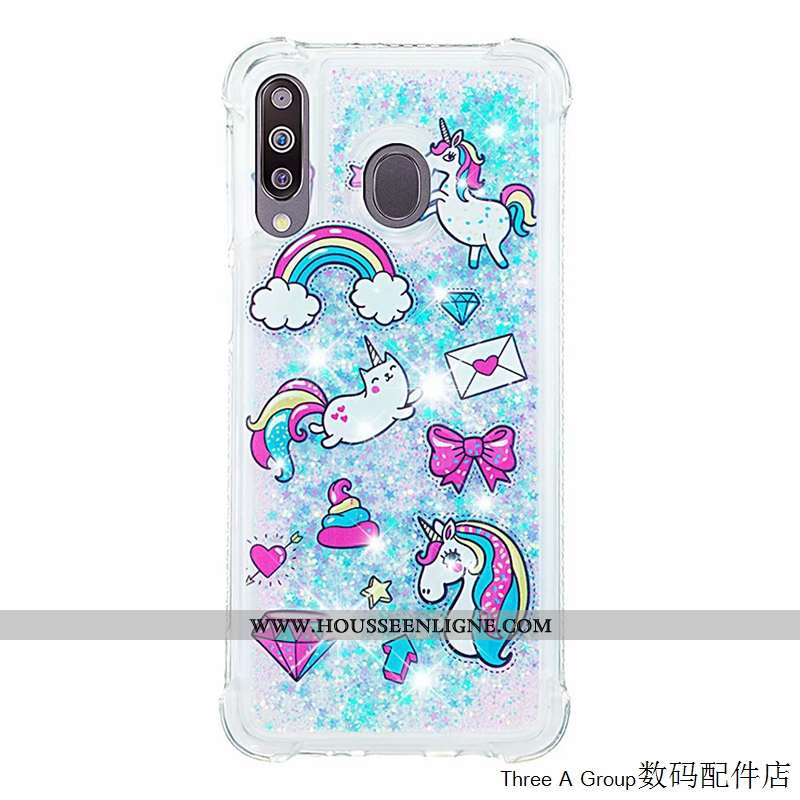 Étui Samsung Galaxy A40s Personnalité Créatif Téléphone Portable Incassable Silicone Vert Étoile Ver