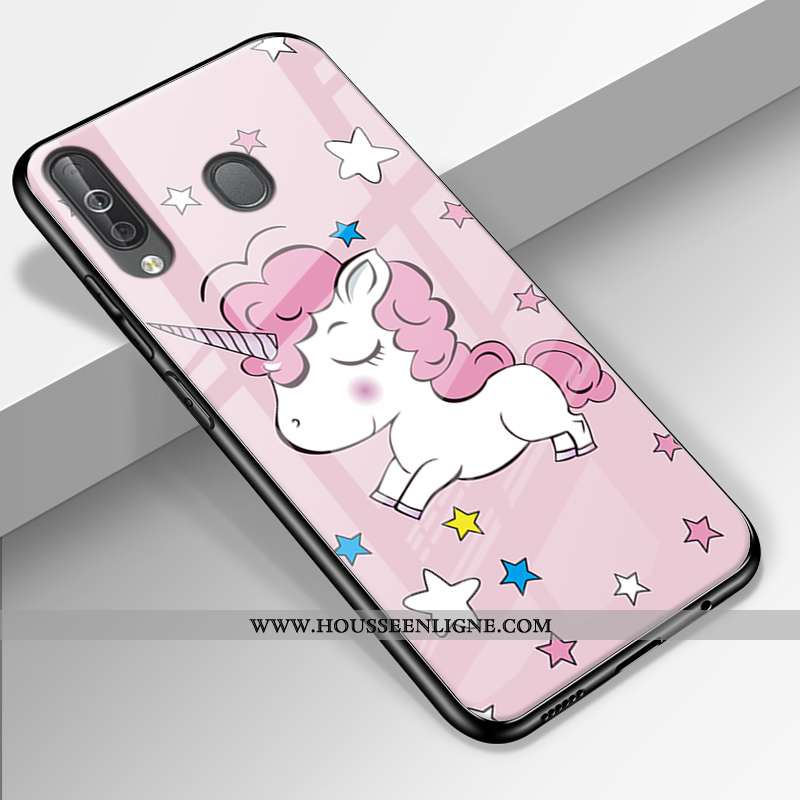 Étui Samsung Galaxy A40s Protection Verre Étoile Silicone Rose Tendance