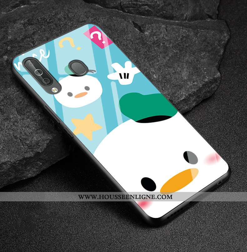 Étui Samsung Galaxy A40s Tendance Fluide Doux Silicone Verre Étoile Net Rouge Vert Verte