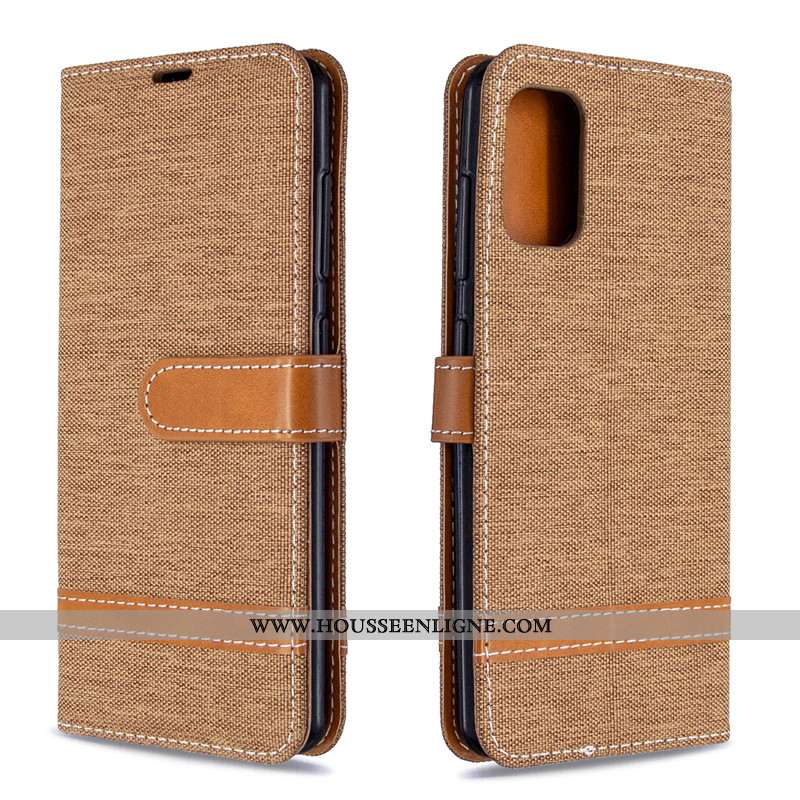 Étui Samsung Galaxy A41 Créatif Portefeuille Cuir Protection Téléphone Portable En Denim Étoile Marr
