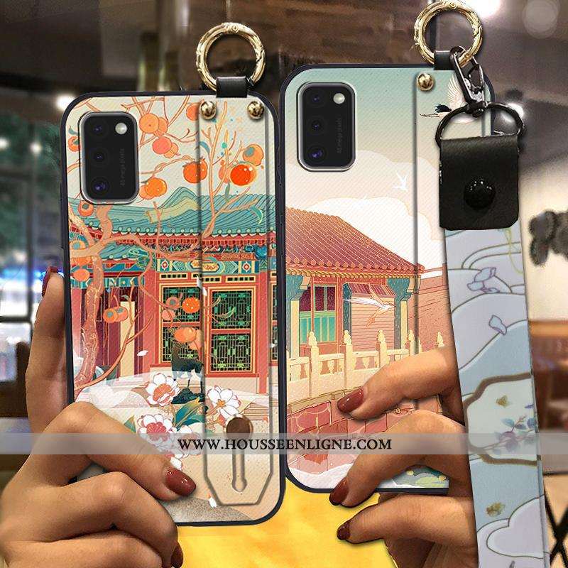 Étui Samsung Galaxy A41 Créatif Vintage Fluide Doux Support Ornements Suspendus Étoile Téléphone Por