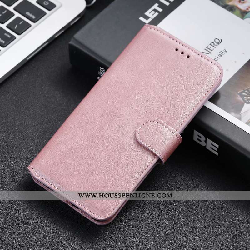 Étui Samsung Galaxy A41 Cuir Fluide Doux Coque Couleur Unie Clamshell Téléphone Portable Marron