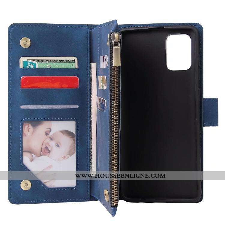 Étui Samsung Galaxy A41 Cuir Protection Incassable Bleu Housse Étoile