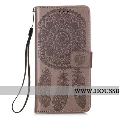 Étui Samsung Galaxy A41 Cuir Téléphone Portable Clamshell Étoile Coque Marron