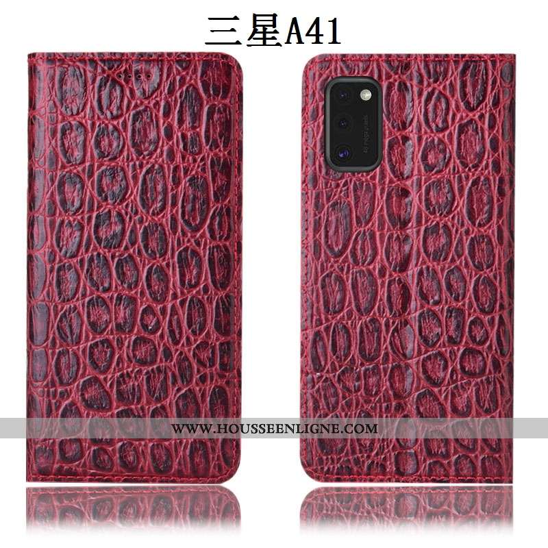 Étui Samsung Galaxy A41 Cuir Véritable Protection Téléphone Portable Housse Tout Compris Incassable 