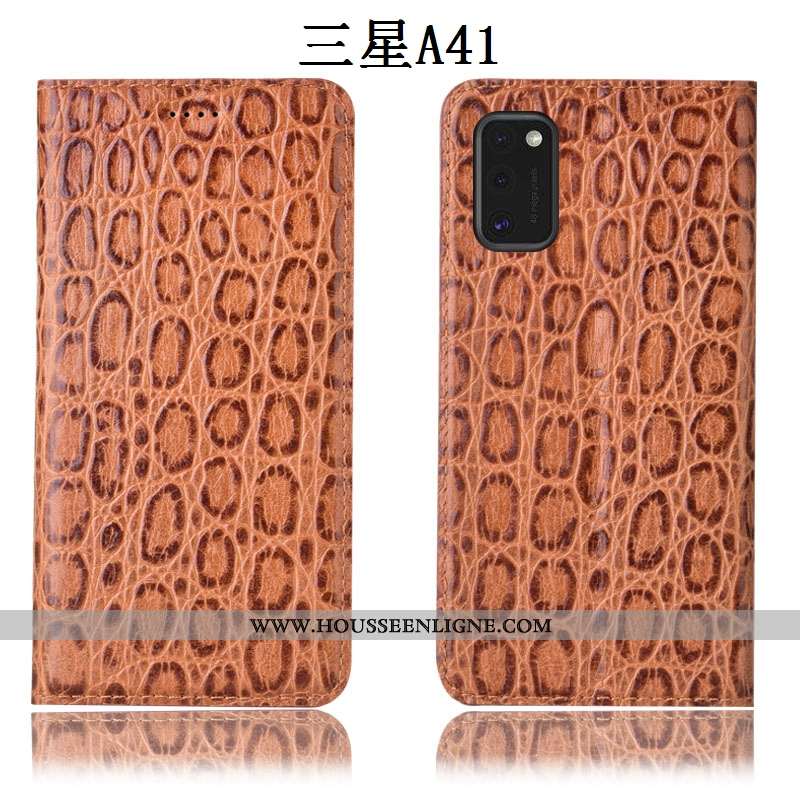 Étui Samsung Galaxy A41 Cuir Véritable Protection Téléphone Portable Housse Tout Compris Incassable 
