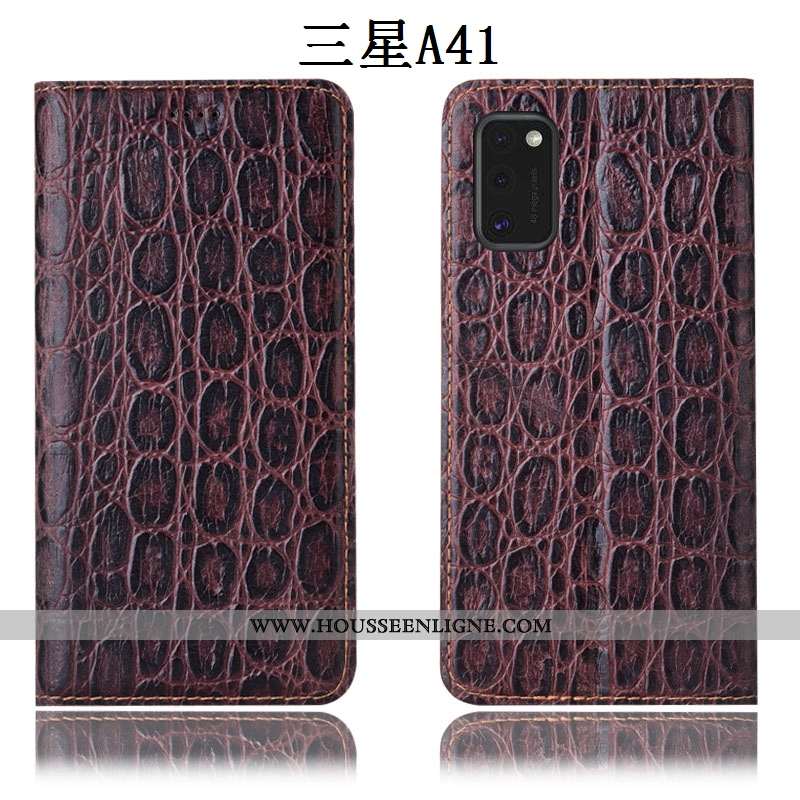 Étui Samsung Galaxy A41 Cuir Véritable Protection Téléphone Portable Housse Tout Compris Incassable 