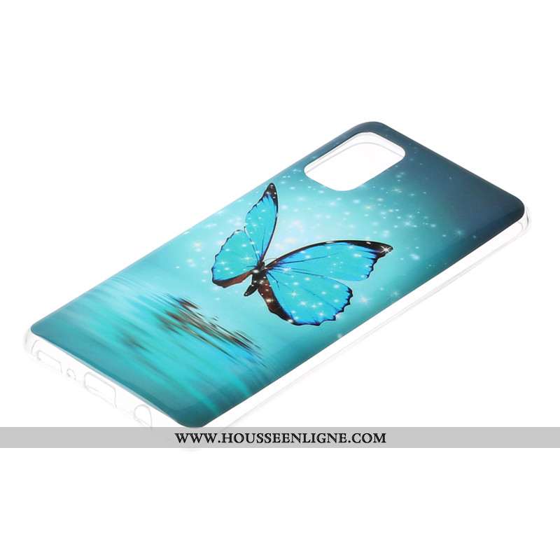 Étui Samsung Galaxy A41 Dessin Animé Bleu Incassable Téléphone Portable Lumineuses Tout Compris