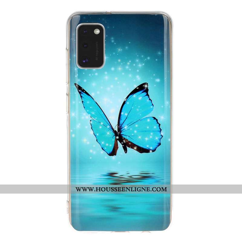 Étui Samsung Galaxy A41 Dessin Animé Bleu Incassable Téléphone Portable Lumineuses Tout Compris