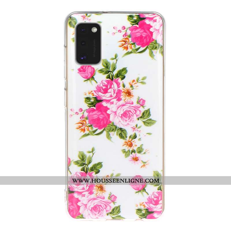 Étui Samsung Galaxy A41 Dessin Animé Bleu Incassable Téléphone Portable Lumineuses Tout Compris