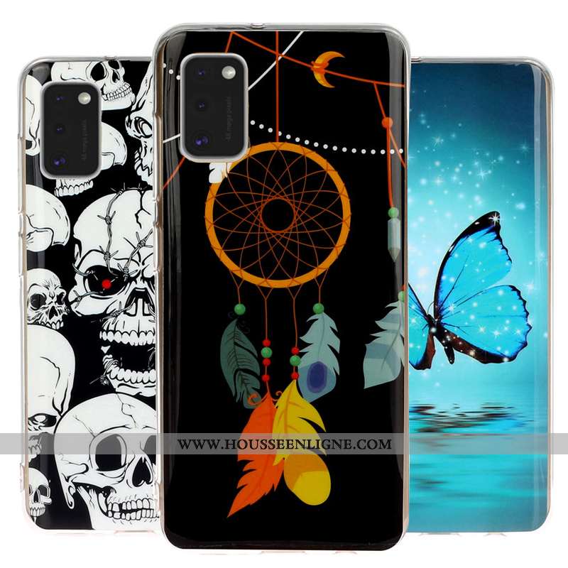Étui Samsung Galaxy A41 Dessin Animé Bleu Incassable Téléphone Portable Lumineuses Tout Compris