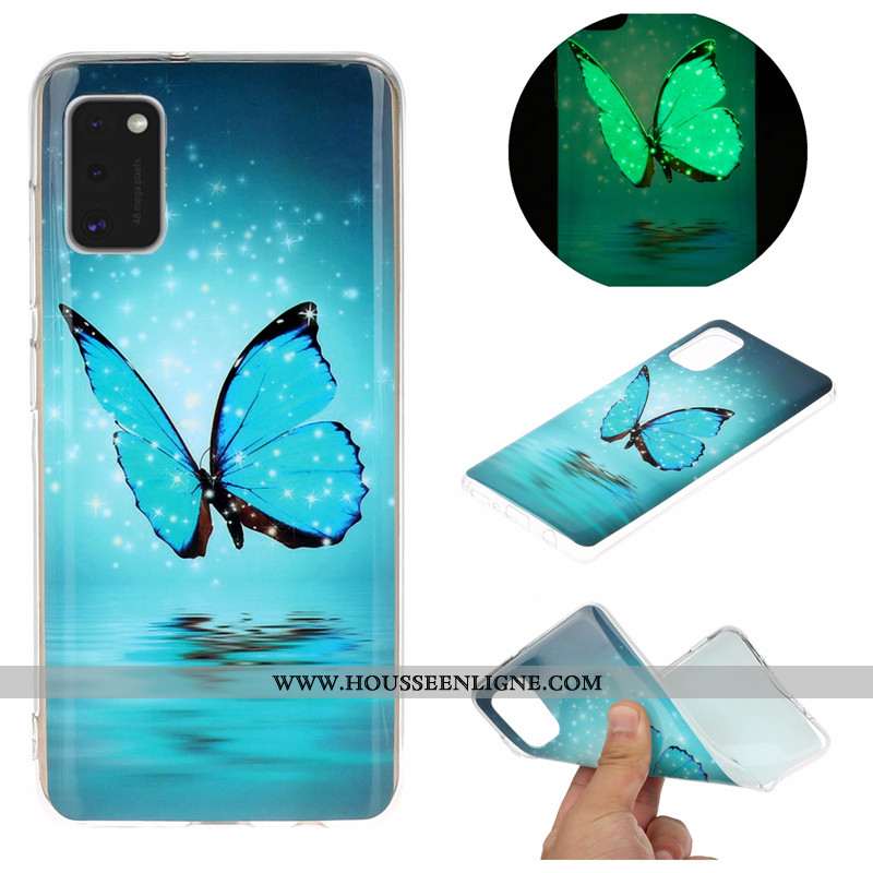 Étui Samsung Galaxy A41 Dessin Animé Bleu Incassable Téléphone Portable Lumineuses Tout Compris