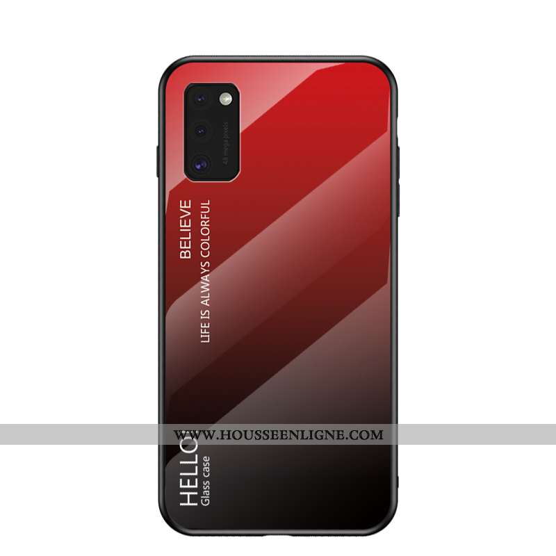 Étui Samsung Galaxy A41 Mode Protection Net Rouge Verre Étoile Bleu