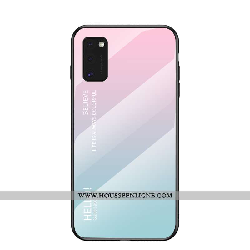 Étui Samsung Galaxy A41 Mode Protection Net Rouge Verre Étoile Bleu