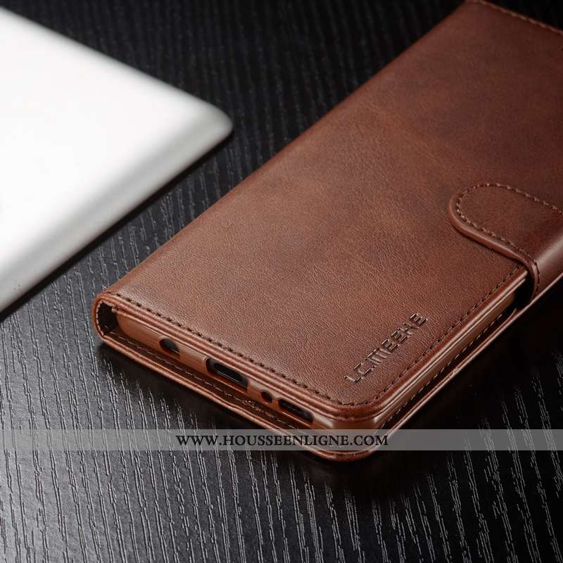 Étui Samsung Galaxy A41 Protection Cuir Fluide Doux Coque Tout Compris Téléphone Portable Marron
