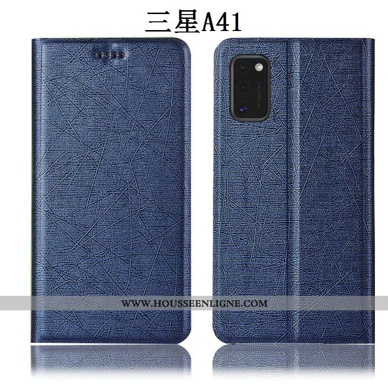 Étui Samsung Galaxy A41 Protection Cuir Housse Étoile Soie Tout Compris Téléphone Portable Doré