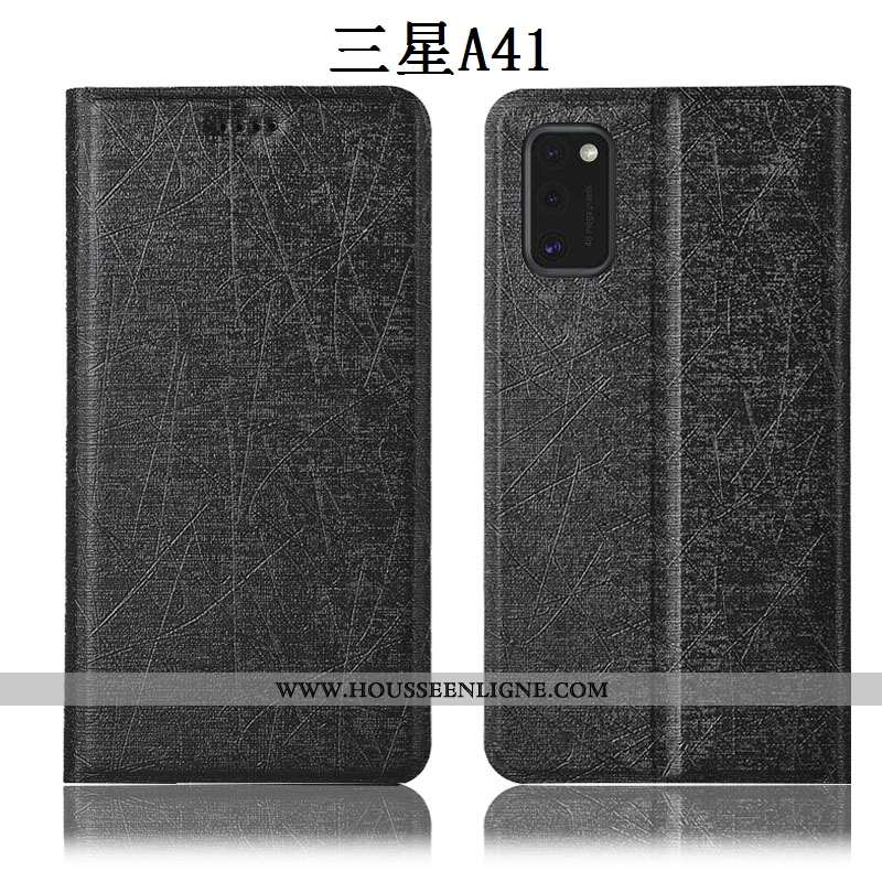 Étui Samsung Galaxy A41 Protection Cuir Housse Étoile Soie Tout Compris Téléphone Portable Doré