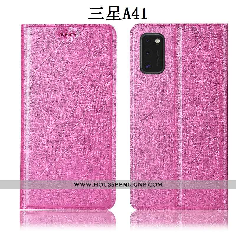 Étui Samsung Galaxy A41 Protection Cuir Housse Étoile Soie Tout Compris Téléphone Portable Doré