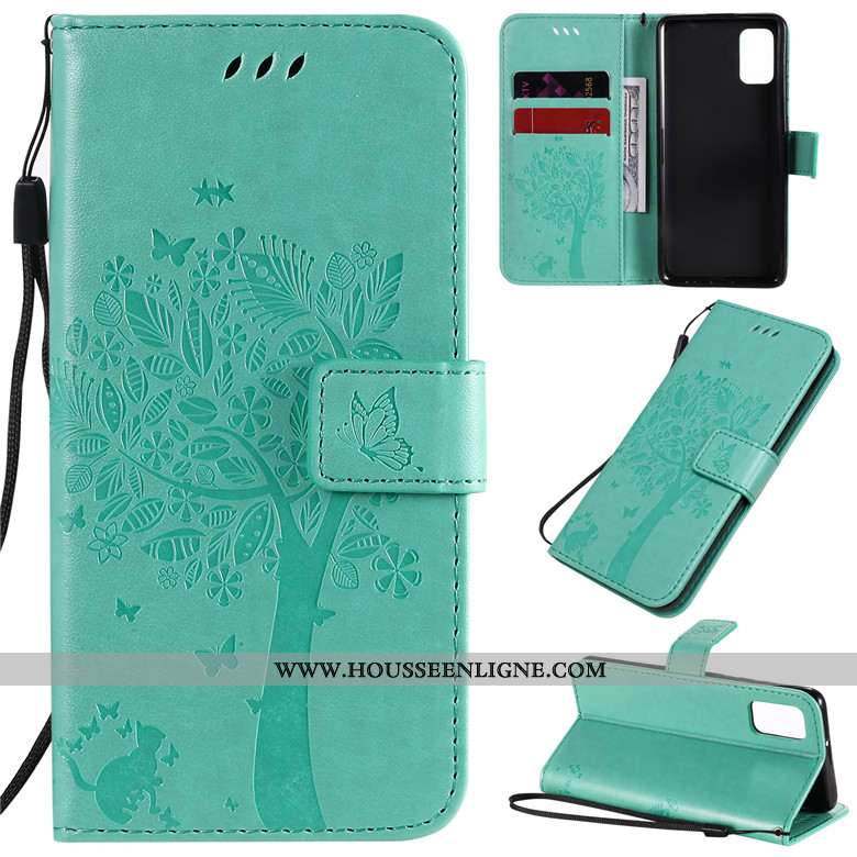 Étui Samsung Galaxy A41 Protection Cuir Téléphone Portable Violet Tout Compris Silicone Housse