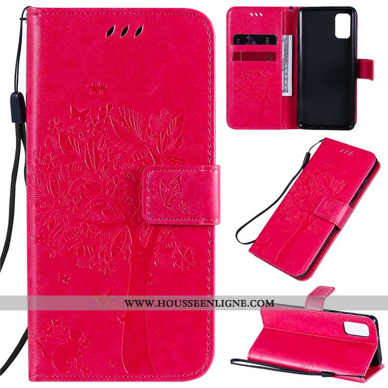 Étui Samsung Galaxy A41 Protection Cuir Téléphone Portable Violet Tout Compris Silicone Housse