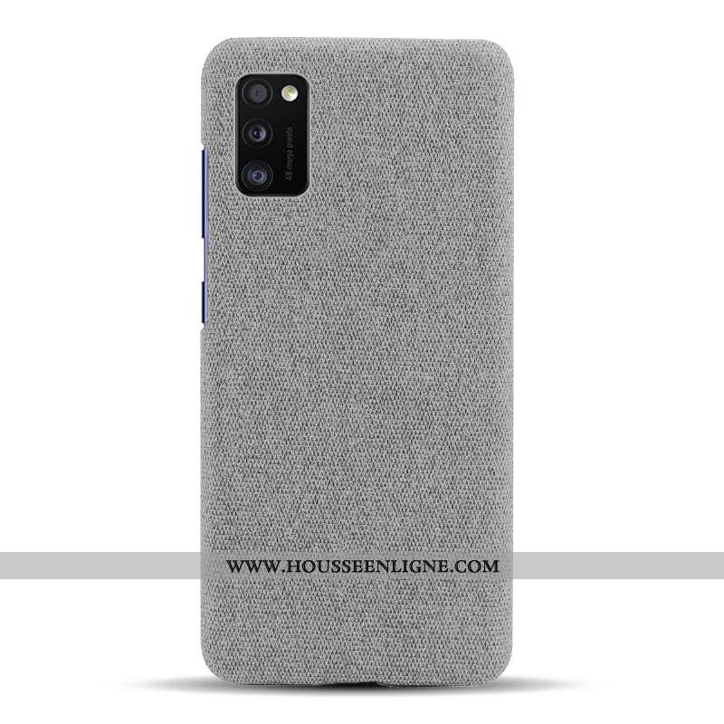 Étui Samsung Galaxy A41 Protection Légère Étoile Gris Téléphone Portable Coque Tissu