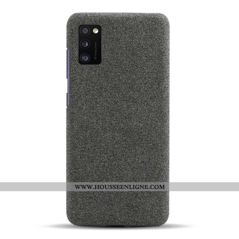 Étui Samsung Galaxy A41 Protection Légère Étoile Gris Téléphone Portable Coque Tissu