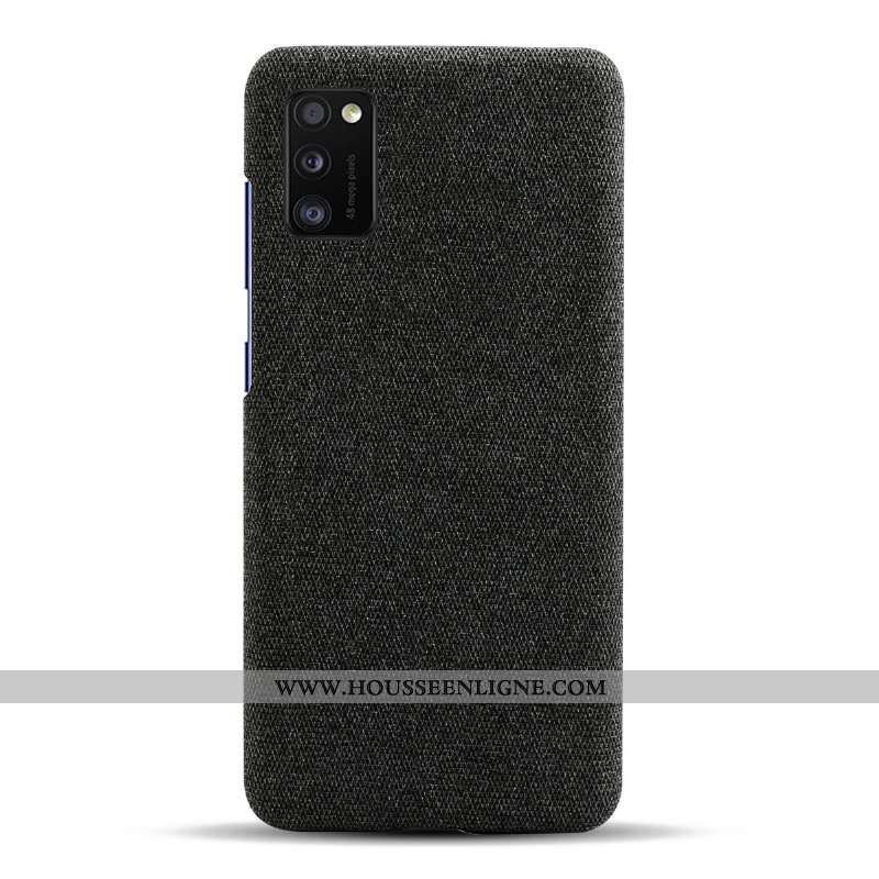 Étui Samsung Galaxy A41 Protection Légère Étoile Gris Téléphone Portable Coque Tissu