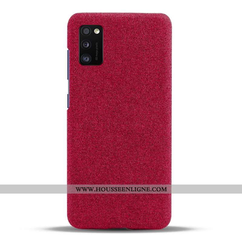 Étui Samsung Galaxy A41 Protection Légère Étoile Gris Téléphone Portable Coque Tissu