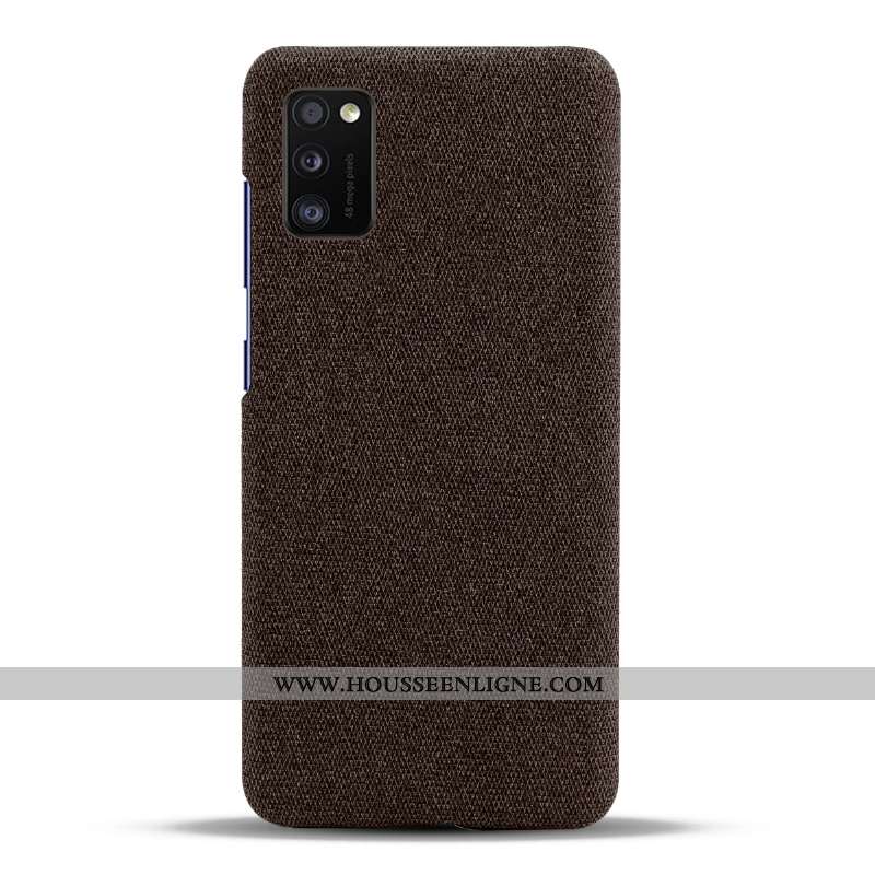 Étui Samsung Galaxy A41 Protection Légère Étoile Gris Téléphone Portable Coque Tissu