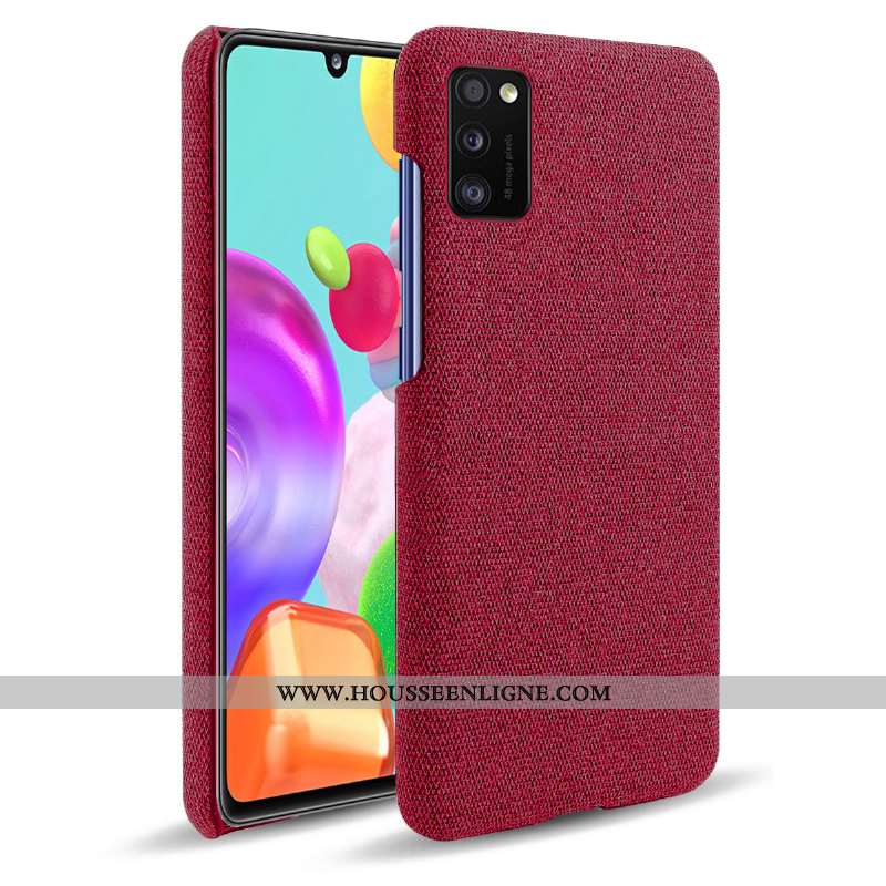 Étui Samsung Galaxy A41 Protection Légère Étoile Gris Téléphone Portable Coque Tissu