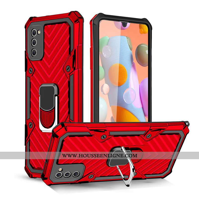 Étui Samsung Galaxy A41 Protection Noir Anneau Magnétisme Tout Compris À Bord