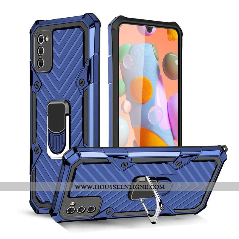 Étui Samsung Galaxy A41 Protection Noir Anneau Magnétisme Tout Compris À Bord