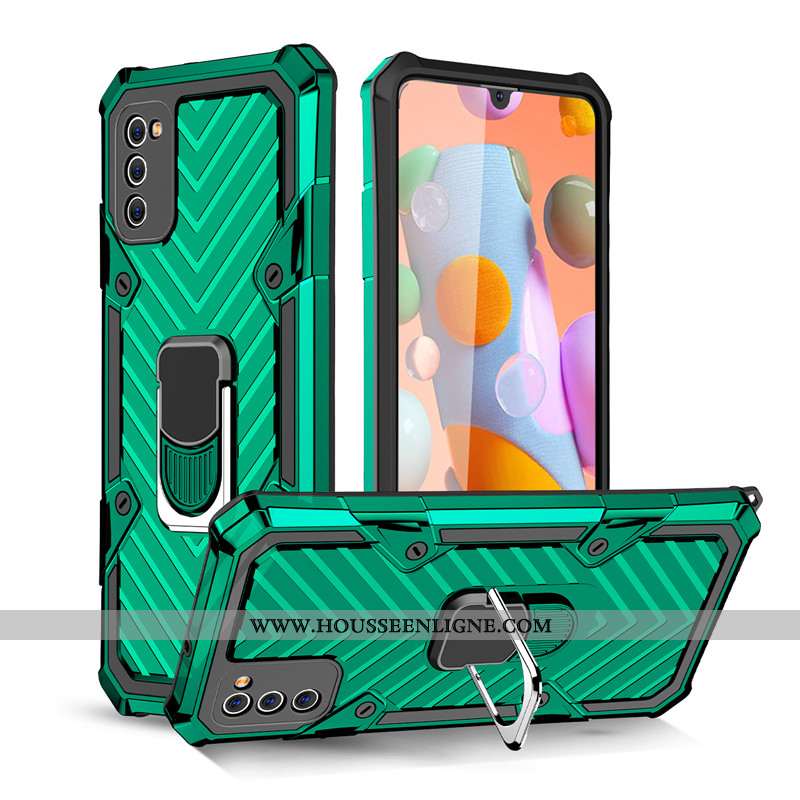 Étui Samsung Galaxy A41 Protection Noir Anneau Magnétisme Tout Compris À Bord