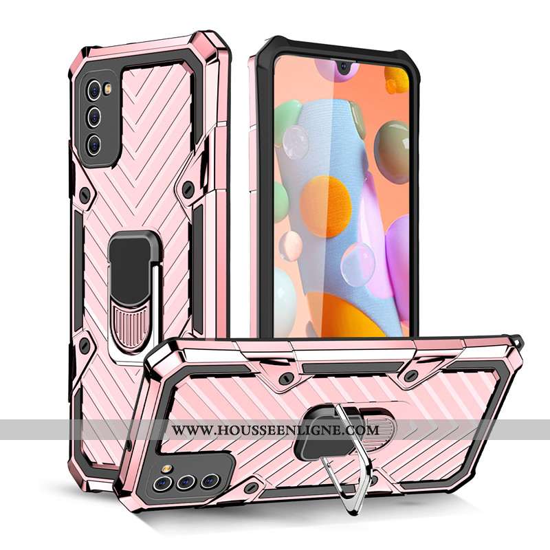Étui Samsung Galaxy A41 Protection Noir Anneau Magnétisme Tout Compris À Bord