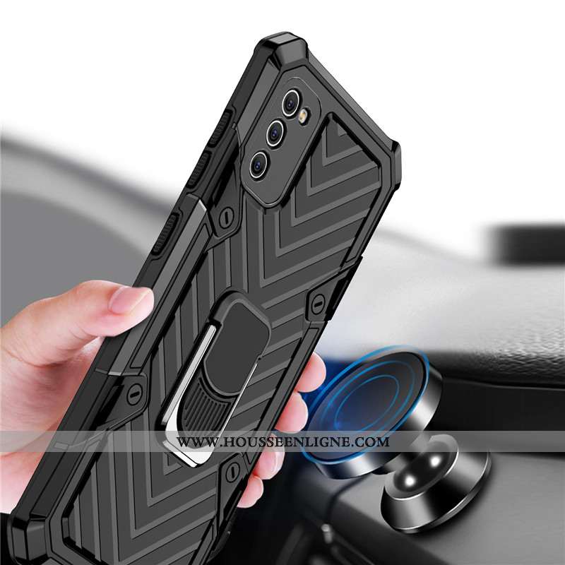 Étui Samsung Galaxy A41 Protection Noir Anneau Magnétisme Tout Compris À Bord