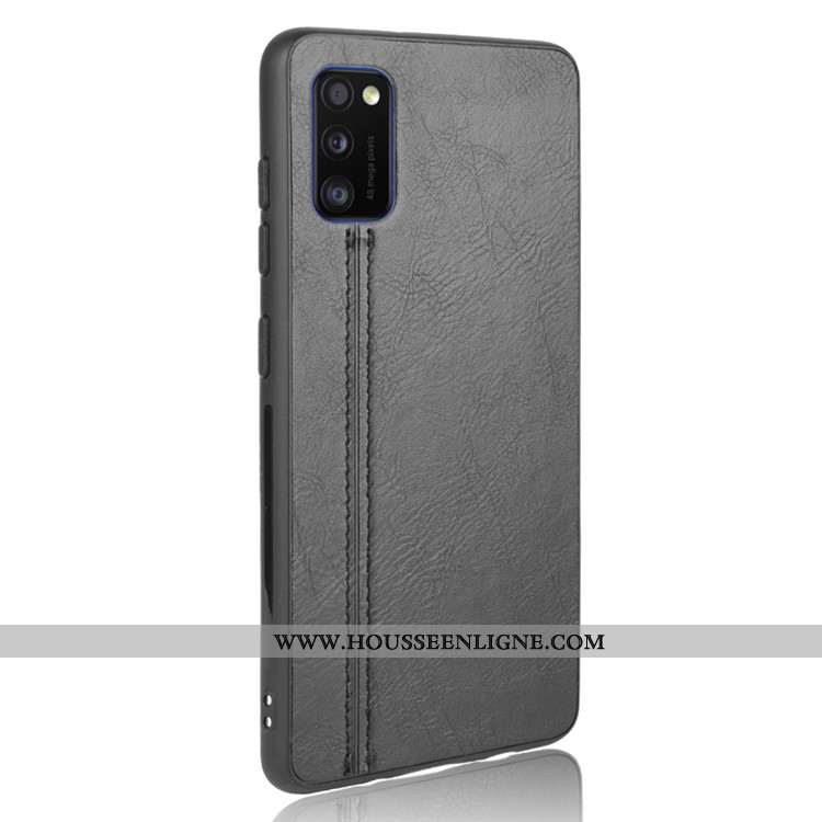 Étui Samsung Galaxy A41 Tendance Cuir Incassable Noir Protection Difficile