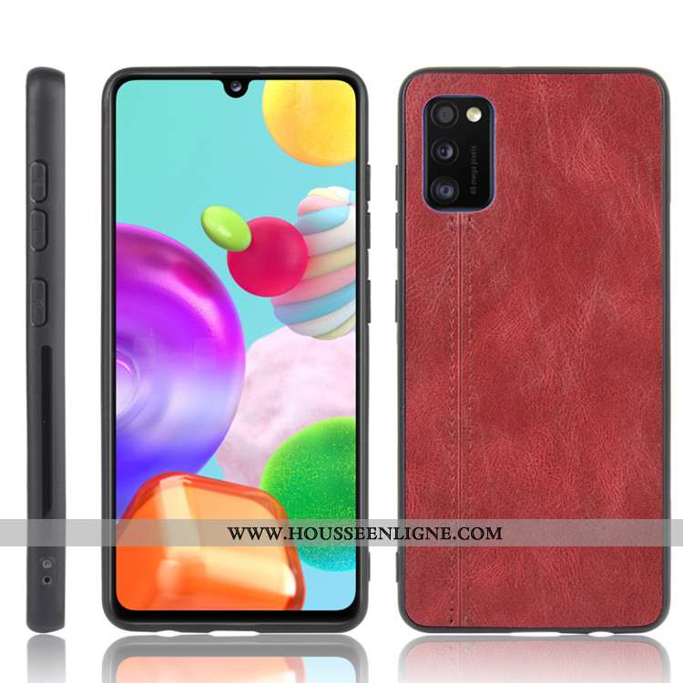 Étui Samsung Galaxy A41 Tendance Cuir Incassable Noir Protection Difficile