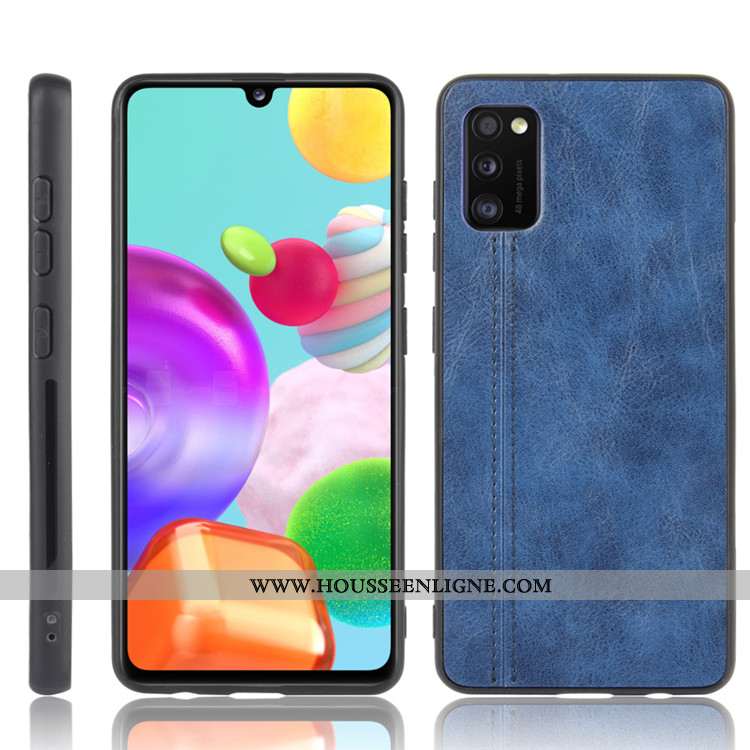 Étui Samsung Galaxy A41 Tendance Cuir Incassable Noir Protection Difficile