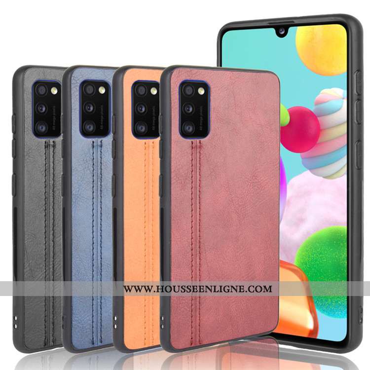 Étui Samsung Galaxy A41 Tendance Cuir Incassable Noir Protection Difficile