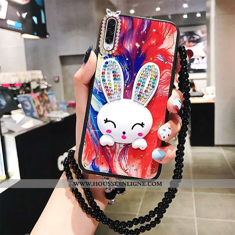 Étui Samsung Galaxy A50 Créatif Fluide Doux Incruster Strass Téléphone Portable Ornements Suspendus 