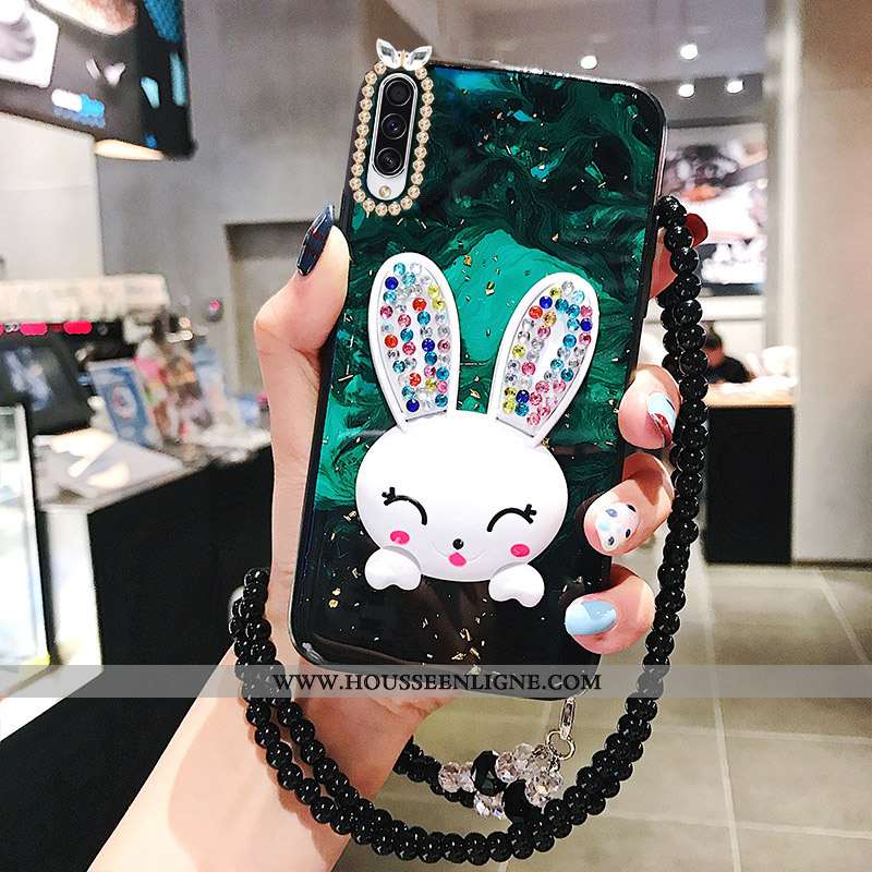 Étui Samsung Galaxy A50 Créatif Fluide Doux Incruster Strass Téléphone Portable Ornements Suspendus 