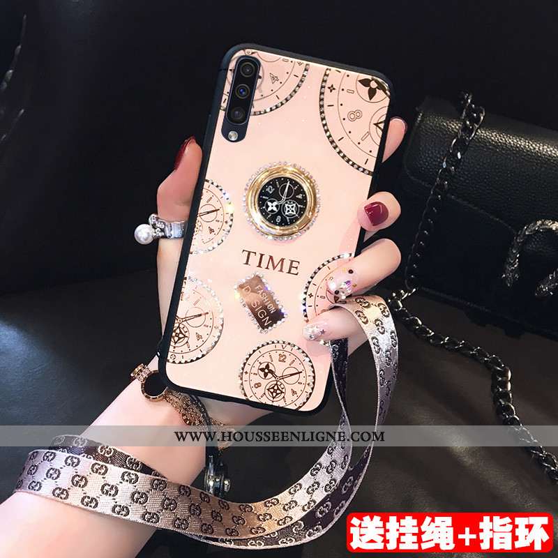 Étui Samsung Galaxy A50 Fluide Doux Luxe Créatif Personnalité Téléphone Portable Étoile Coque Blanch